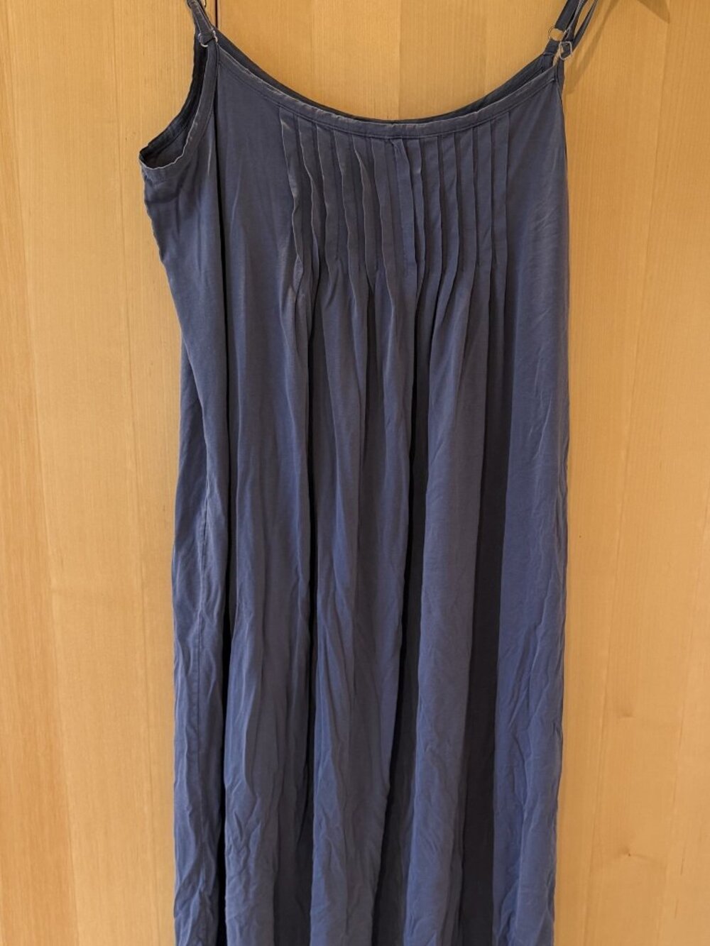 Hanro Juliet Slate Blue Babydoll Nightgown, Adj. Straps, 100% Cotton, Size M
